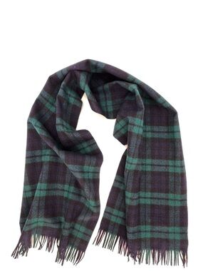 Vintage Pendleton Black Watch Tartan Plaid Wool Men’s Scarf Fringed Vtg EUC